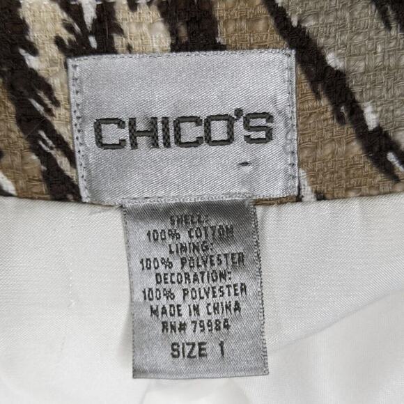 Chicos VTG Multicolored Tropical Floral Blazer Jacket Coastal Grandma M 8 Size 1 - Picture 8 of 11